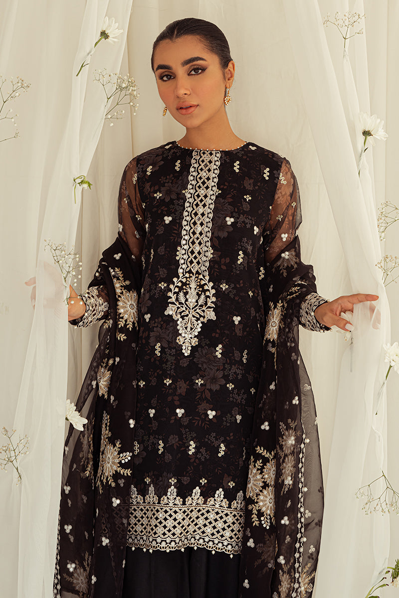 WISTERIA BELLA-4PC ORGANZA PRINTED & EMBROIDERED SUIT