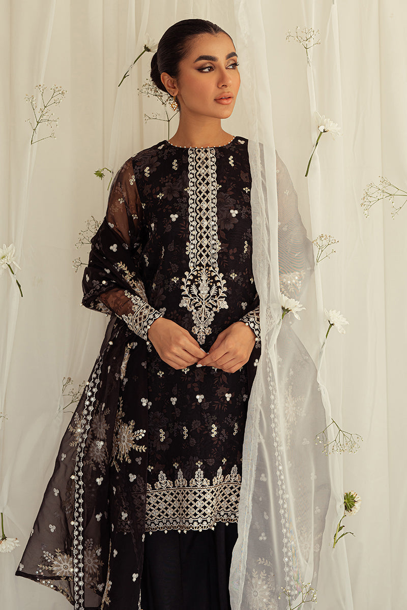 WISTERIA BELLA-4PC ORGANZA PRINTED & EMBROIDERED SUIT