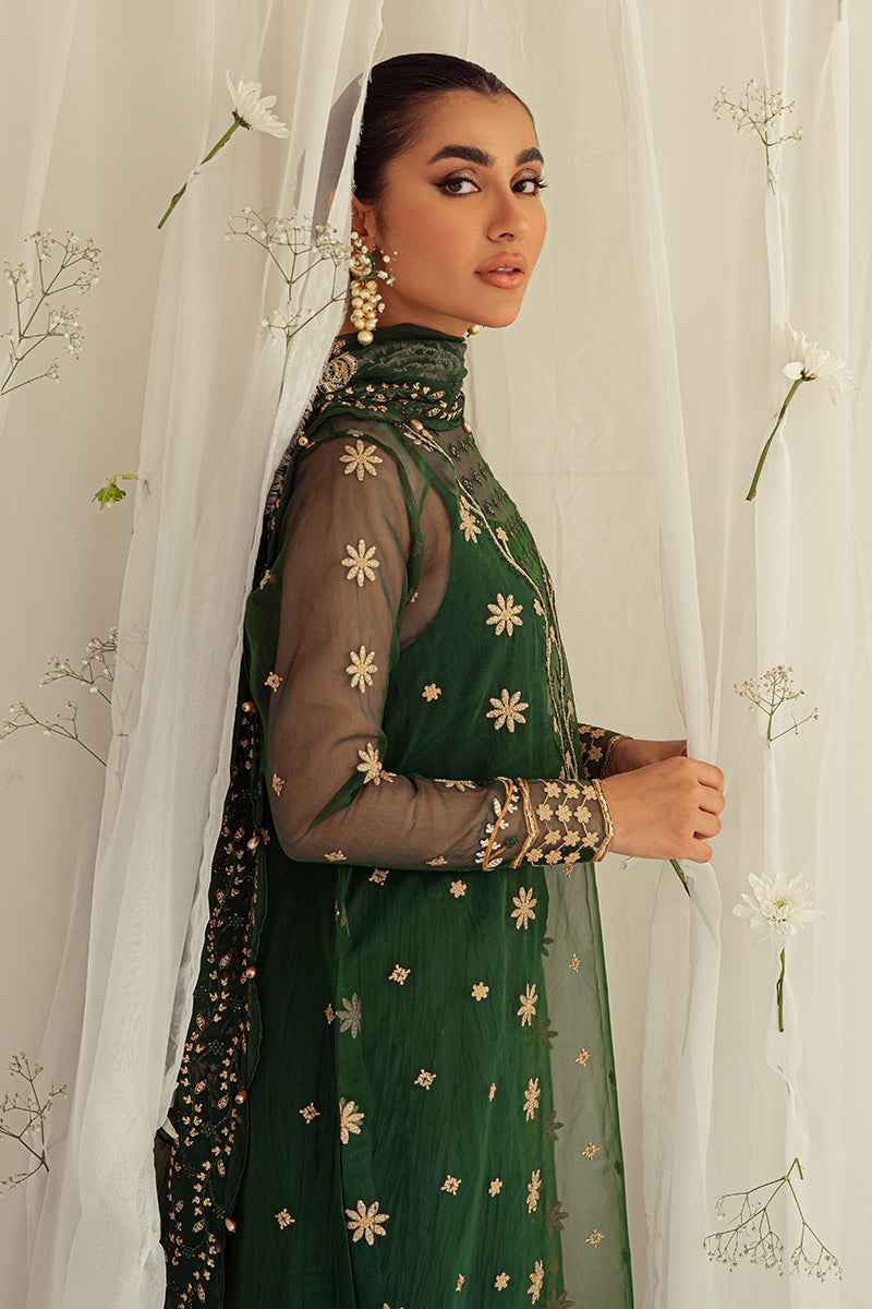 EMERALD CEYLON-4PC ORGANZA EMBROIDERED SUIT