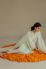 DUSTY AQUA-3PC CHIKAN KARI LAWN SUIT