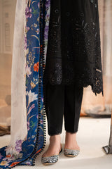 DARK FLORET-3PC LAWN EMBROIDERED SUIT
