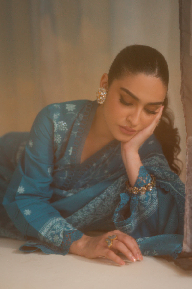 BERYL BLISS-3PC LAWN EMBROIDERED SUIT