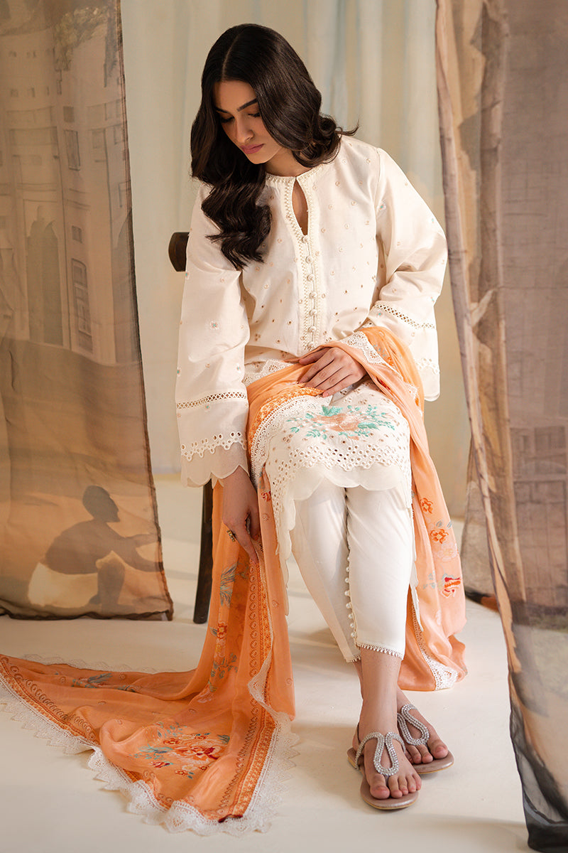 CORAL FLECK-3PC LAWN EMBROIDERED SUIT