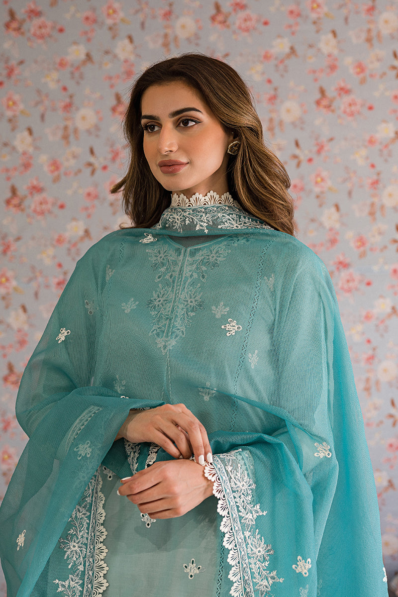 CORSICAN PEARL-3PC EMBROIDERED LAWN SUIT