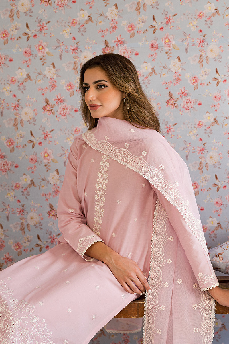 ICY PINK-3PC EMBROIDERED LAWN SUIT