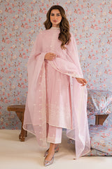 ICY PINK-3PC EMBROIDERED LAWN SUIT