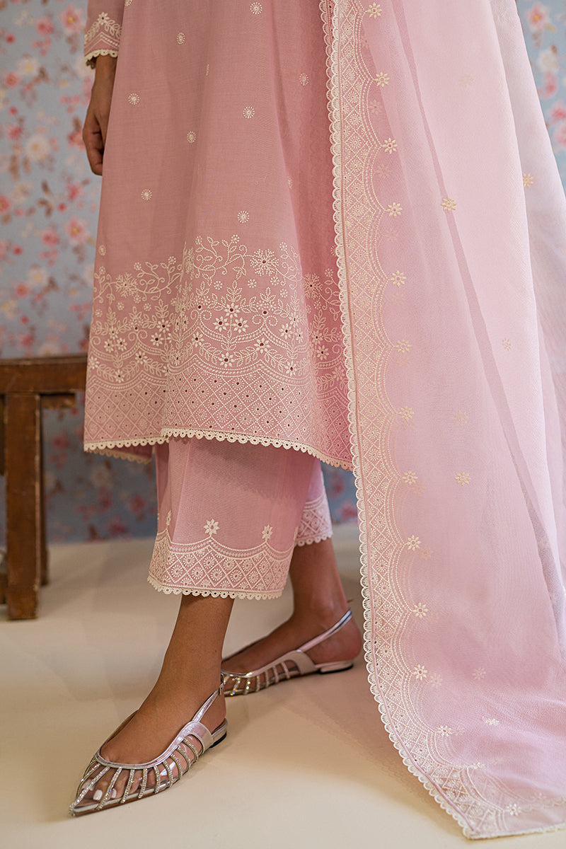 ICY PINK-3PC EMBROIDERED LAWN SUIT