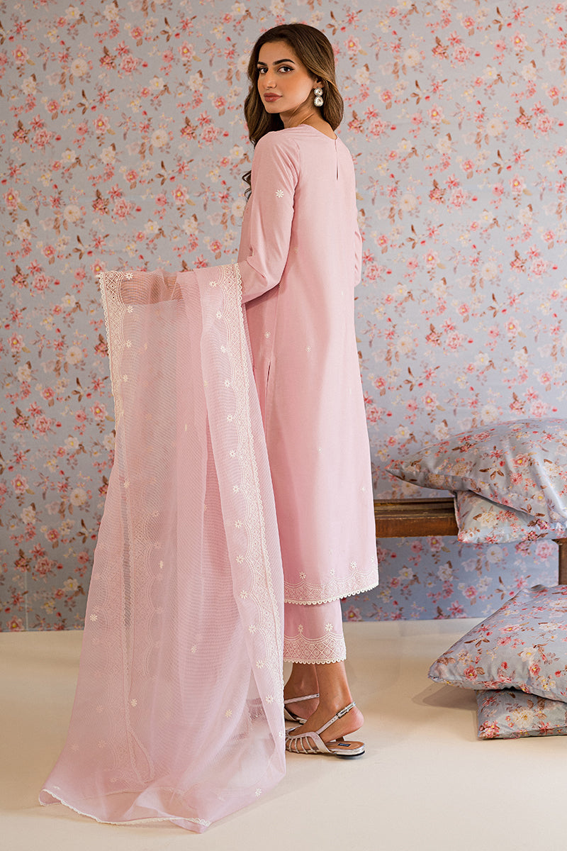 ICY PINK-3PC EMBROIDERED LAWN SUIT