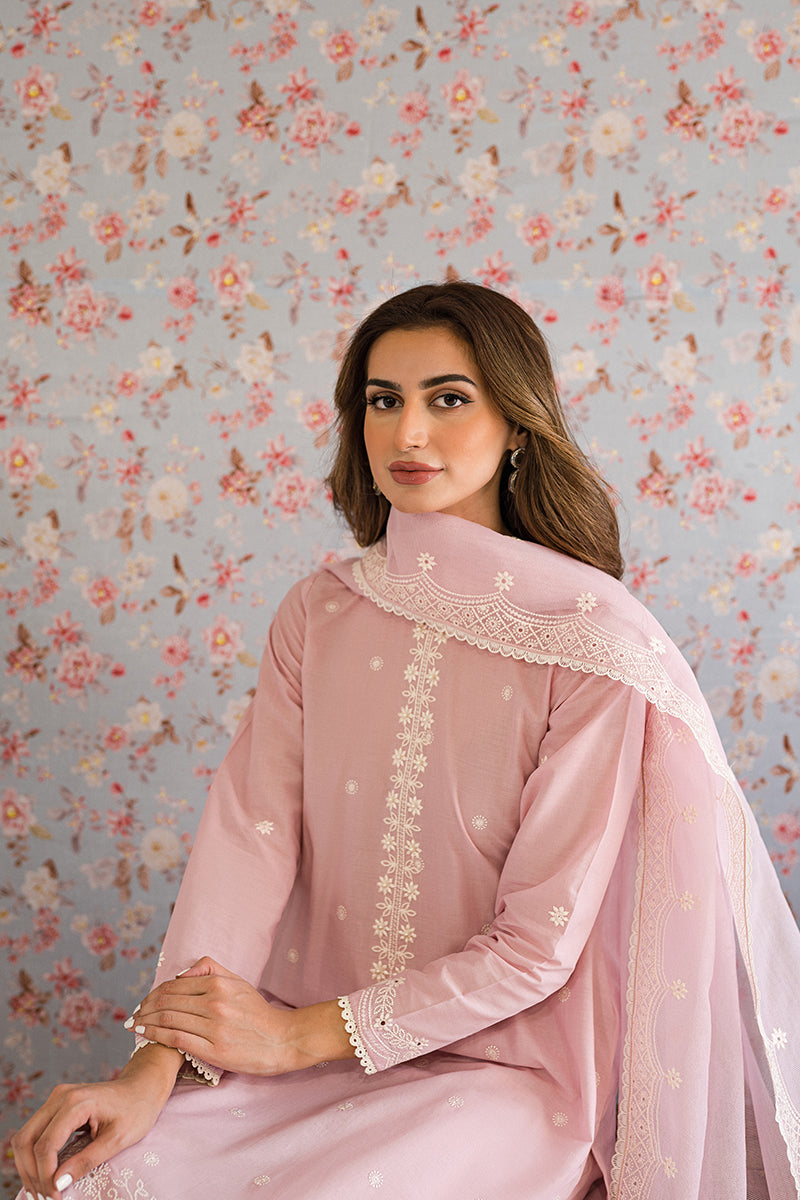 ICY PINK-3PC EMBROIDERED LAWN SUIT