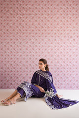 PARACHUTE PURPLE-3PC EMBROIDERED LAWN SUIT