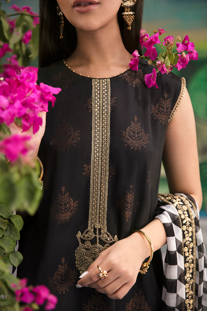 GOLD FOIL-3PC COTTON JACQUARD SUIT