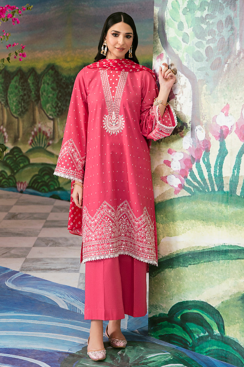FUCHIA CARNATION-3PC (SHIRT, DUPATTA & TROUSER)