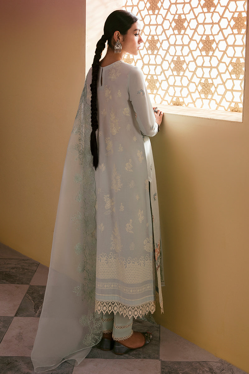 HAZY CERULEAN-3PC EMBROIDERED LAWN SUIT