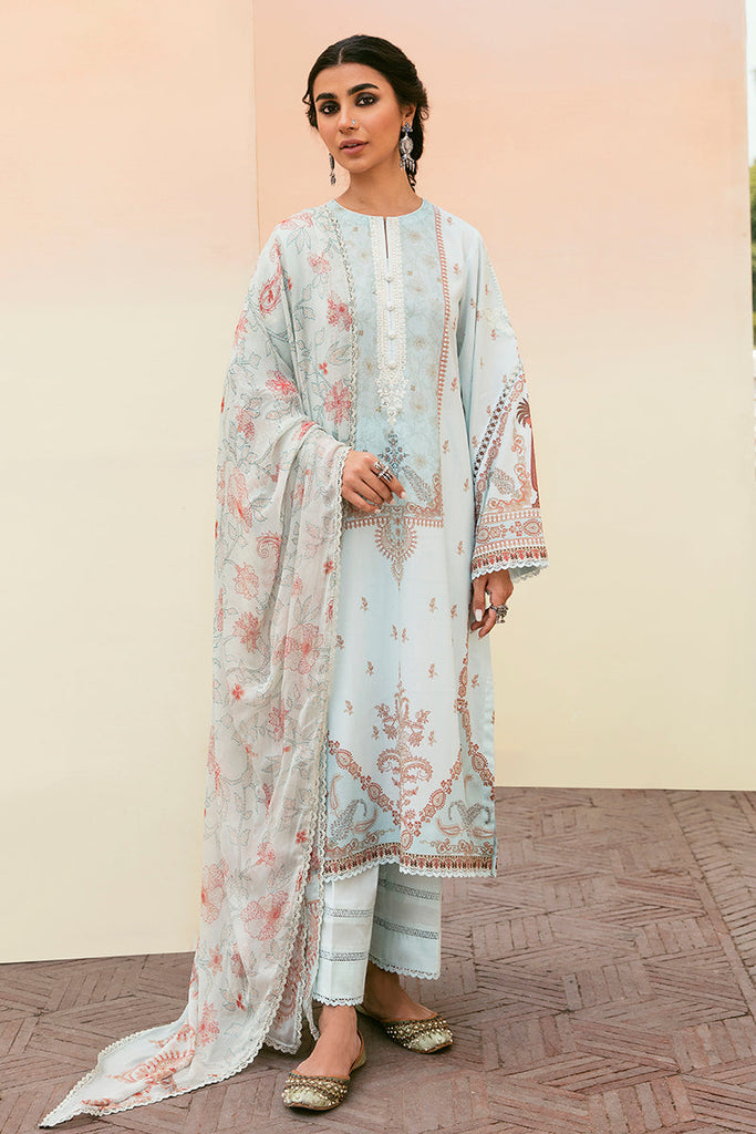 MISTY BLUE-3PC PRINTED LAWN SUIT