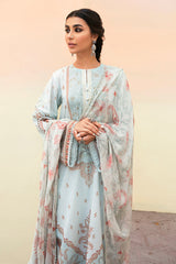 MISTY BLUE-3PC PRINTED LAWN SUIT