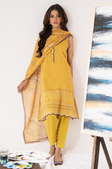 GLAZING AURA-3PC PRINTED LAWN SUIT