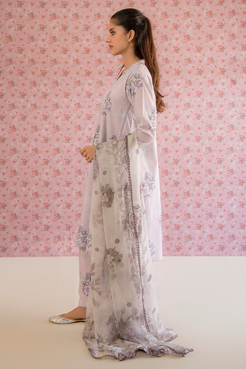 WINSOME ORCHID-3PC PRINTED LAWN SUIT