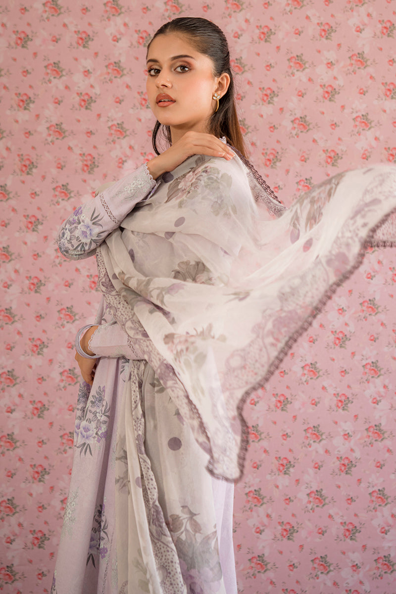 WINSOME ORCHID-3PC PRINTED LAWN SUIT