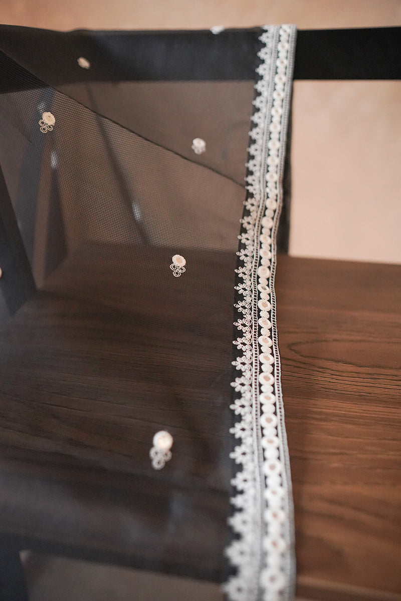ASHEN FLECK- EMBROIDERED DUPATTA