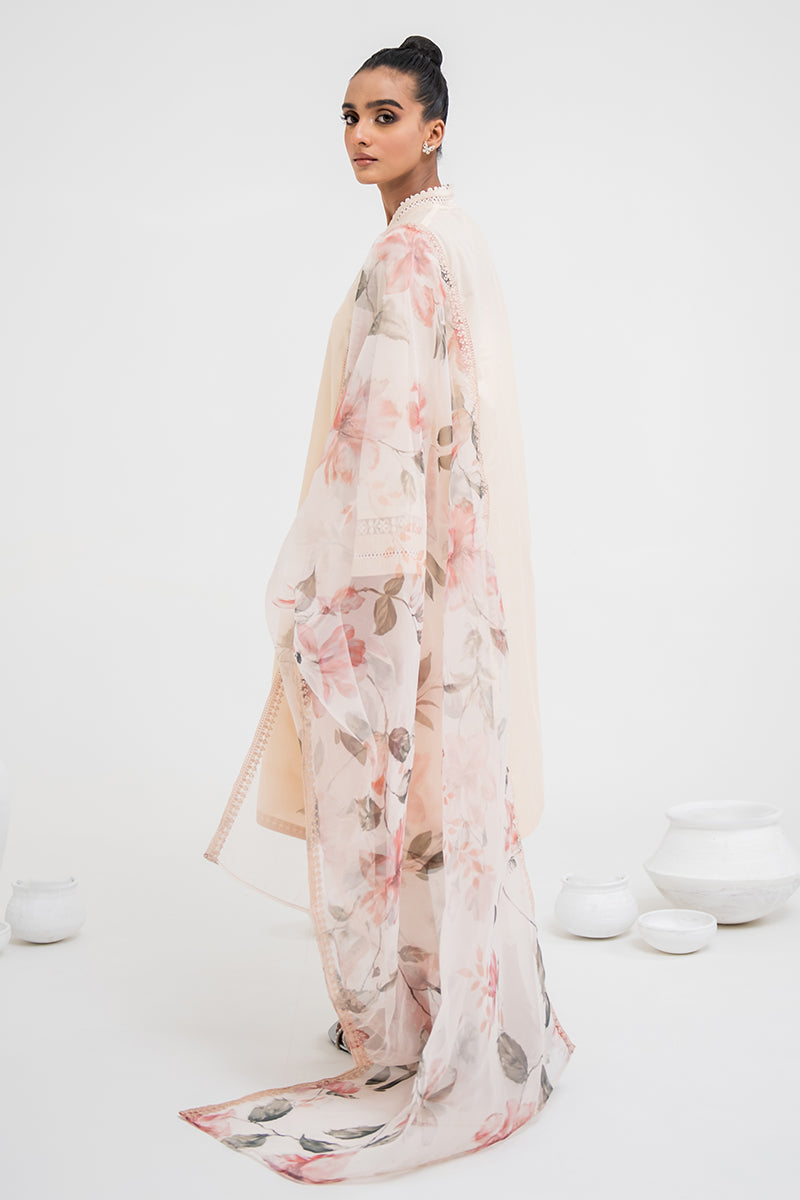 PEACH FLORISTA-2 PIECE CAMBRIC EMBROIDERED SUIT