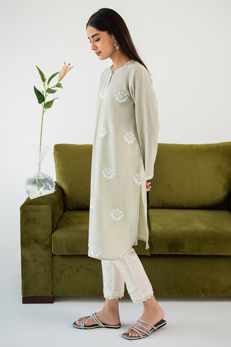 ASHGRAY EMBROIDERED SHIRT