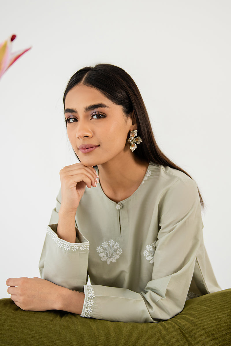 ASHGRAY EMBROIDERED SHIRT