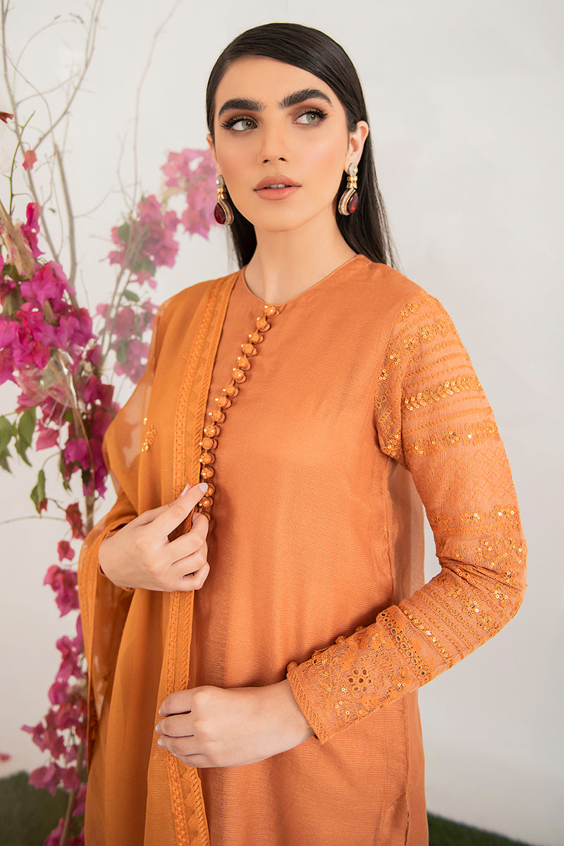 BURNT GLAZE-2PC KHADDI EMBROIDERED SUIT