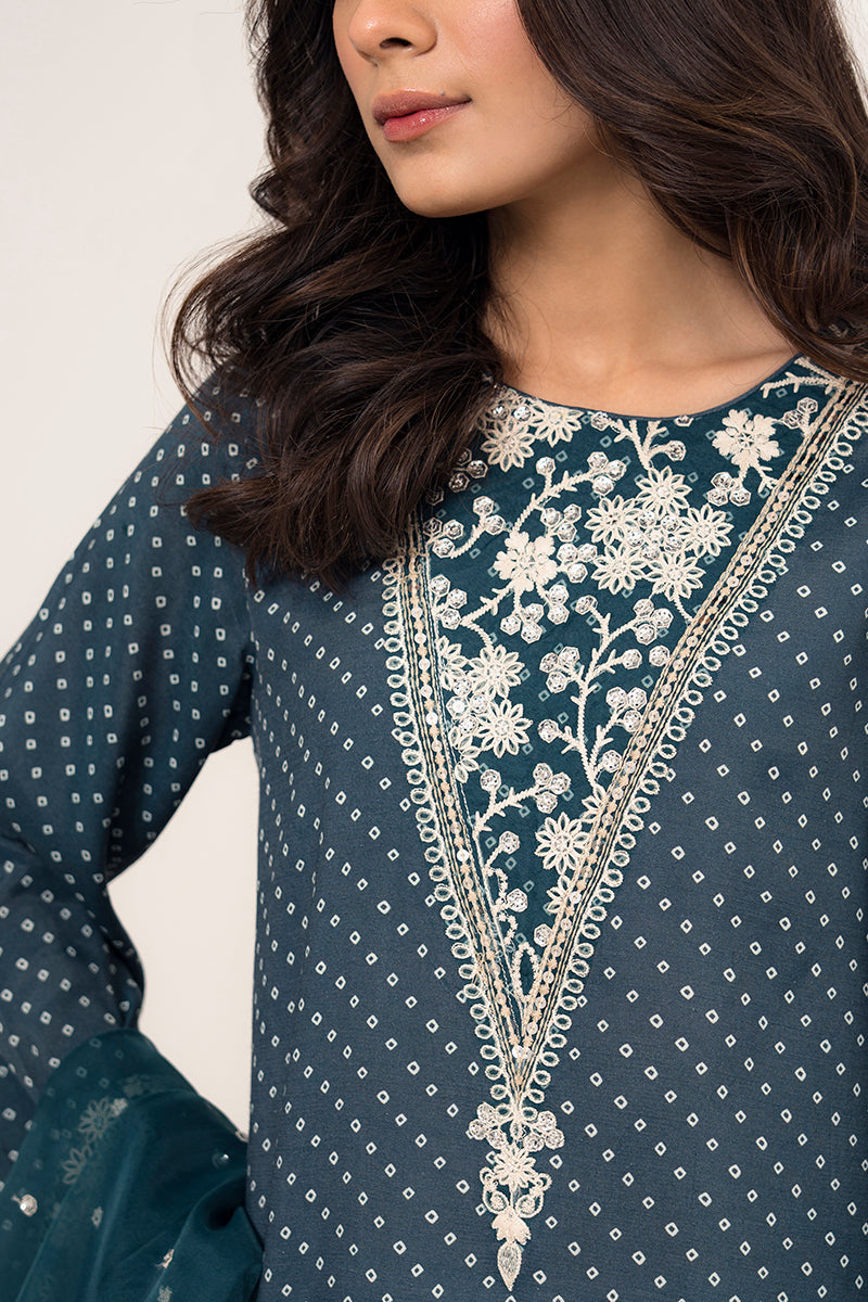 MOASIC BLUE-2PC (SHIRT & DUPATTA)