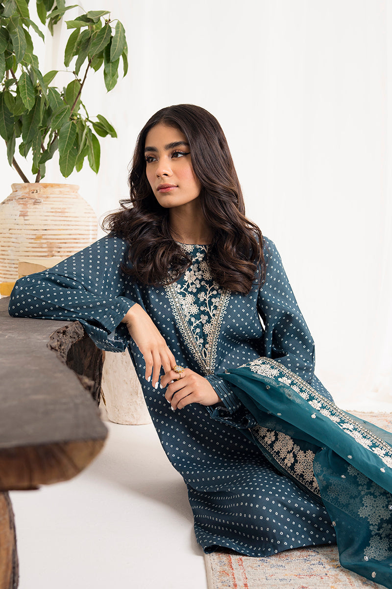 MOASIC BLUE-2PC (SHIRT & DUPATTA)