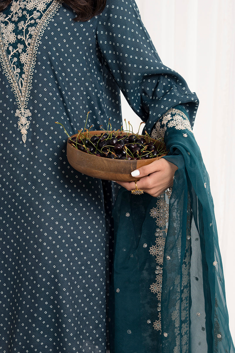 MOASIC BLUE-2PC (SHIRT & DUPATTA)