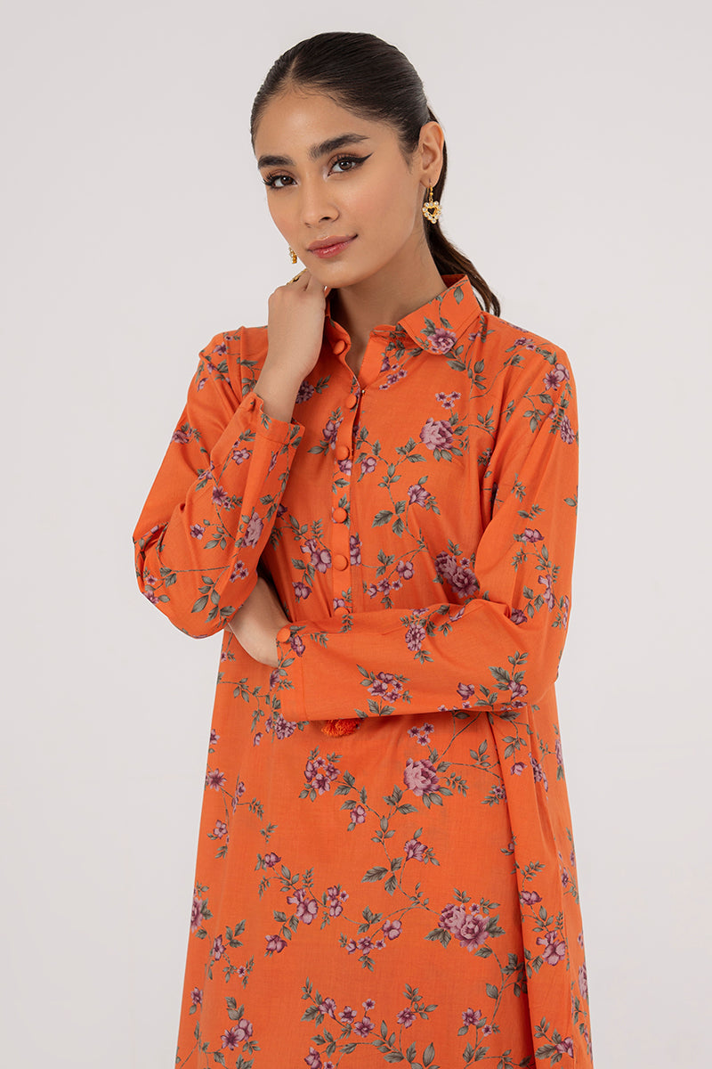 TANGERINE GLOW-2PC (SHIRT & TROUSER)