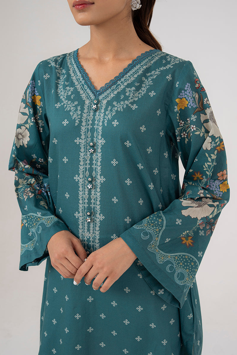 SYLVAN TEAL LAWN SHIRT