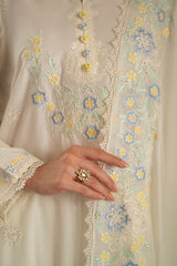 GRIZZLED PEARL-3PC EMBROIDERED SUIT