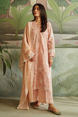 PEACH AMBER-3PC CAMBRIC SUIT