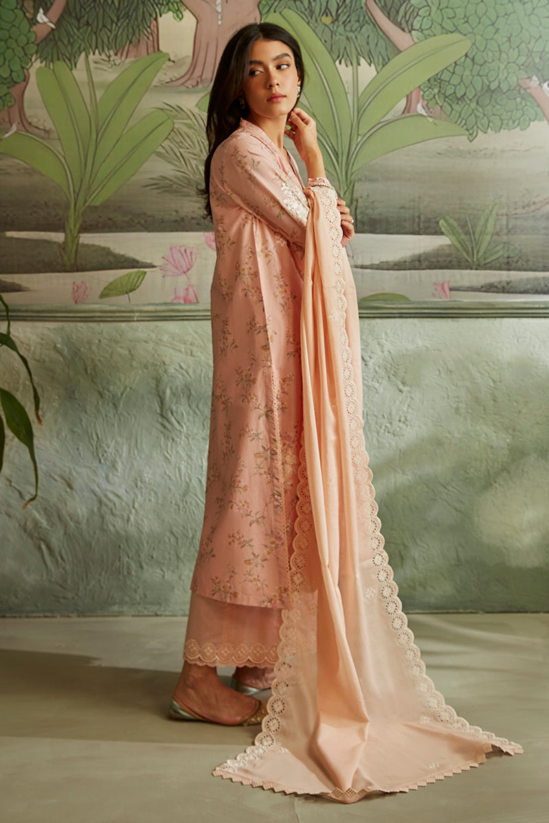 PEACH AMBER-3PC CAMBRIC SUIT