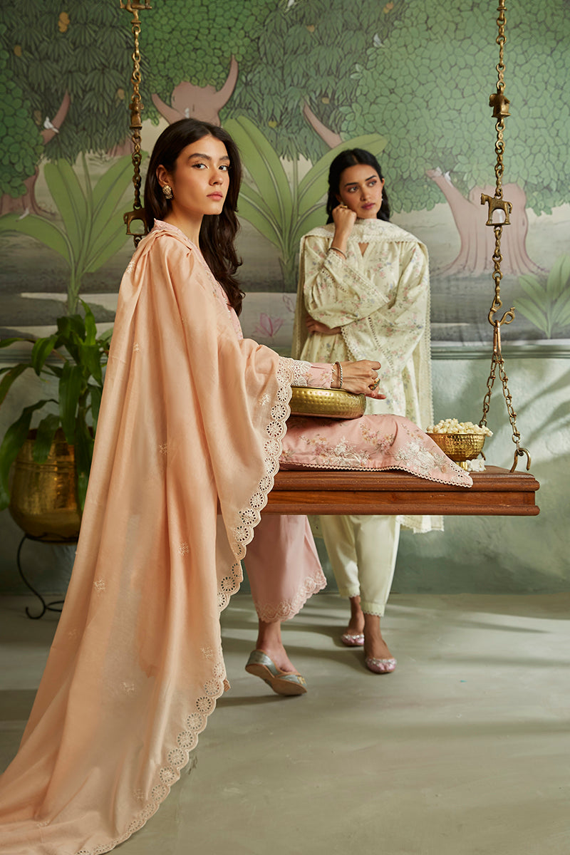 PEACH AMBER-3PC CAMBRIC SUIT