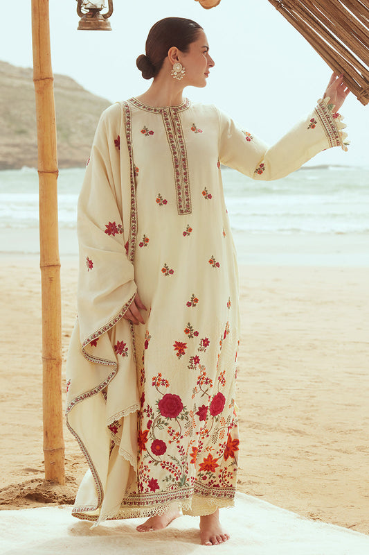 CREWEL CREAM-3PC (SHIRT, DUPATTA & TROUSER)