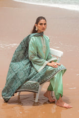JADE ADORN-3PC SATIN PRINTED SUIT