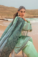 JADE ADORN-3PC SATIN PRINTED SUIT