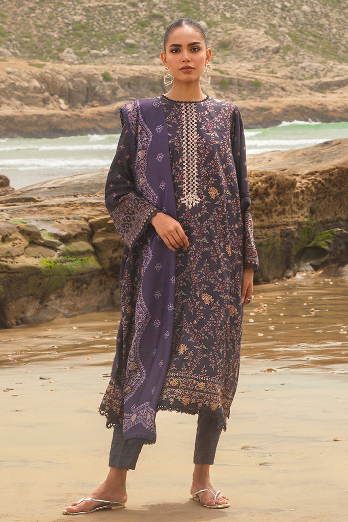 PASHMINA BLEND-3PC SATIN PRINTED SUIT