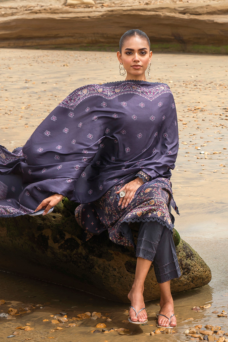 PASHMINA BLEND-3PC SATIN PRINTED SUIT