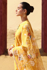 MAIZE OCHRE-3 PIECE EMBROIDERED LAWN SUIT