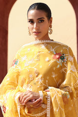 MAIZE OCHRE-3 PIECE EMBROIDERED LAWN SUIT