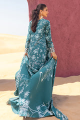 TEAL SERENITY-3 PIECE PRINTED LAWN SUIT