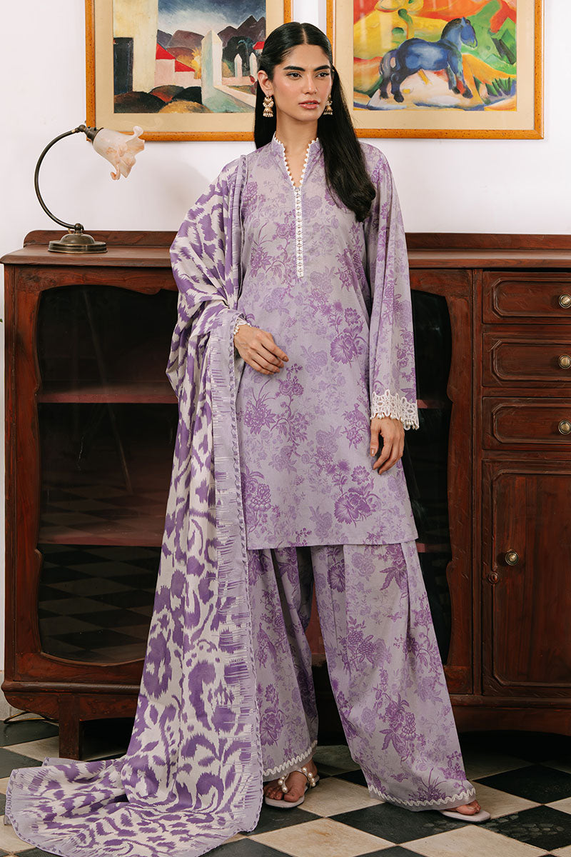 FLORAL MUSK-3PC PRINTED CAMBRIC SUIT