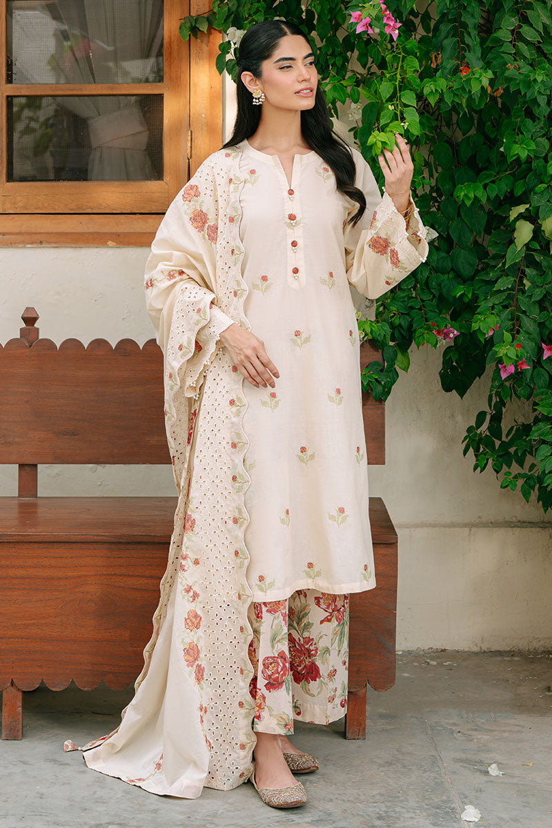 SUNSET ORCHARD-3PC EMBROIDERED CAMBRIC SUIT