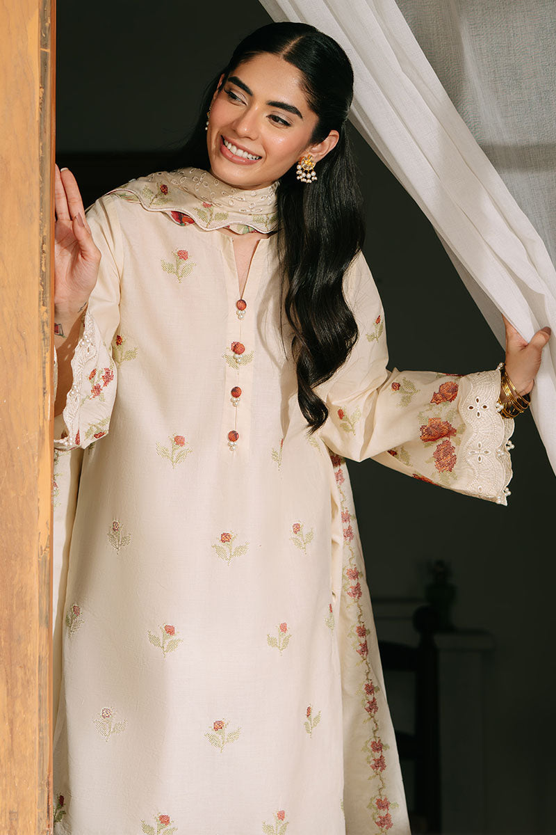 SUNSET ORCHARD-3PC EMBROIDERED CAMBRIC SUIT