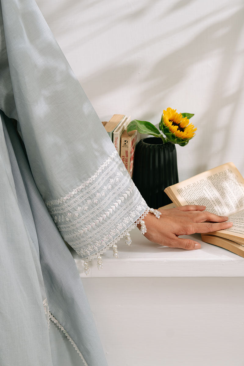 BLUE ILLUSION-3PC EMBROIDERED CAMBRIC SUIT