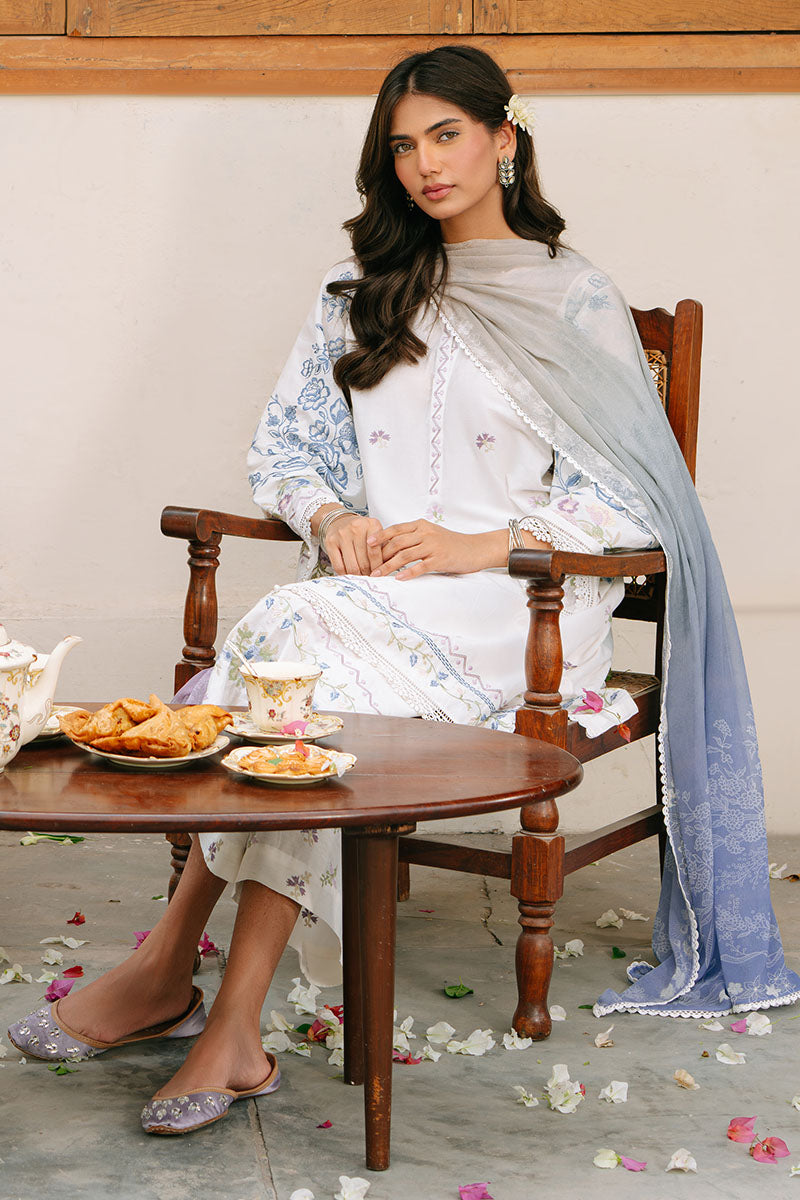 ORNATE GEM-3PC EMBROIDERED CAMBRIC SUIT