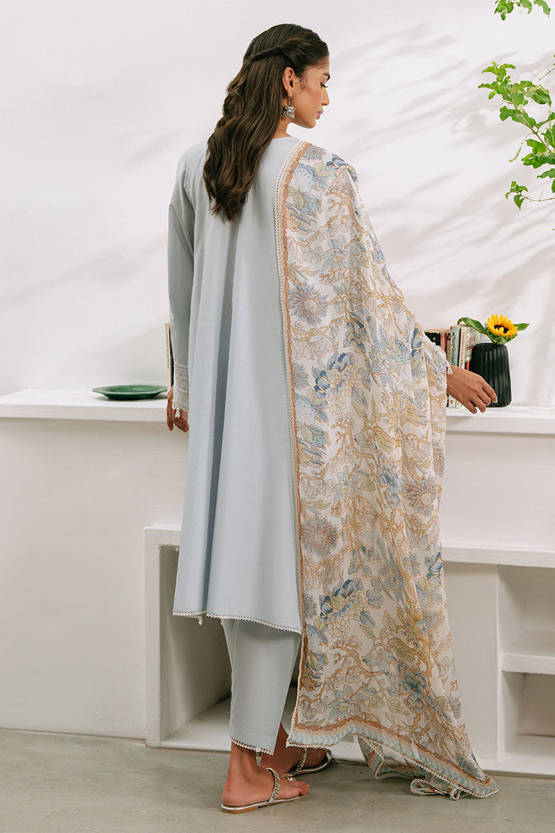 BLUE ILLUSION-3PC EMBROIDERED CAMBRIC SUIT